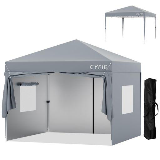 CYFIE タープテント 3MX3M サイドシート4枚付 ワンタッチタープ