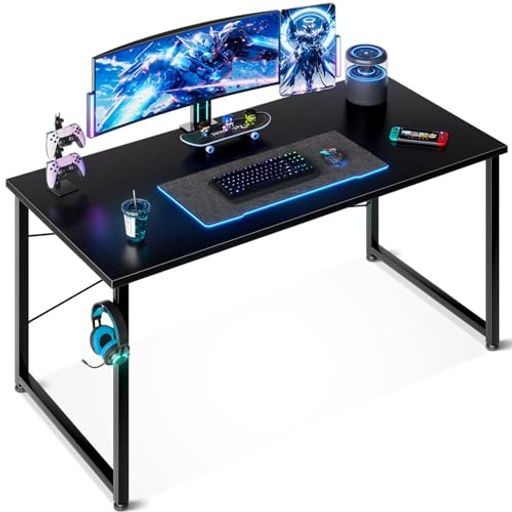 ODK デスク ゲーミングデスク 机 PCデスク 幅120CM パソコンデスク ?子 ゲームデスク COMPUTER DESK ？？? オフィスデスク  学習机 シンプル コンパクト フック付き 在宅ワーク おしゃれ 組立簡単 黒い その他デスク