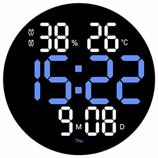 DANMUKEJI LEDデジタル時計 人気時計 壁掛け 多機能 壁掛け時計 発光 大数字 ファッション配色 見やすい 静音 光感調節 正逆タイマー/温