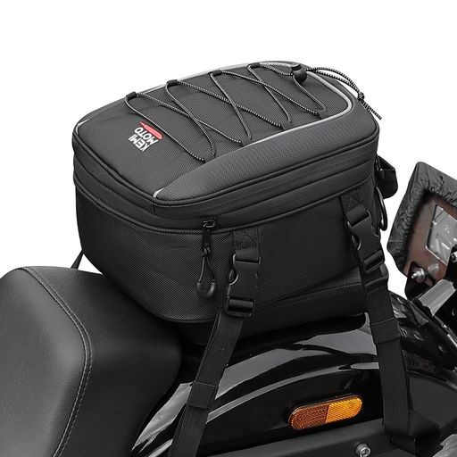 KEMIMOTO バイク用 シートバッグ 拡張機能あり 7-12L バイクバッグ 撥水 防水 耐久性 シートバッグ 固定ベルト付き 取付簡単 CB250R CB400 NINJA400 ジクサー150 CT125ハンターカブ マグナ250 ZZR1100