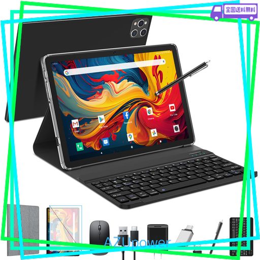 タブレット2025新登場 2IN1タブレットANDROID10インチWIFI モーデル16GB(8+8)RAM 128GB ROM 1TB拡張 5G+2.4GWIFI 8コアCPU 7000MAHバッテリー 1280*800ディスプレイ 13MP+8MP 
