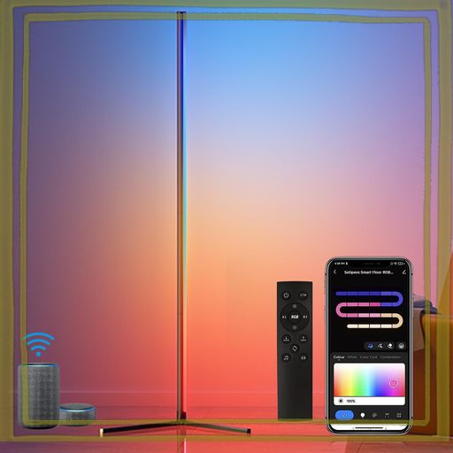 RGB フロアランプ 間接照明 ALEXA対応 高さ155CM フロアライト 1600万色 LEDランプ コーナーライト 調光 調色 スマートホーム 日本語取扱書 フロアスタンド・ランプ 寝室/リビング/遊戯室など適応