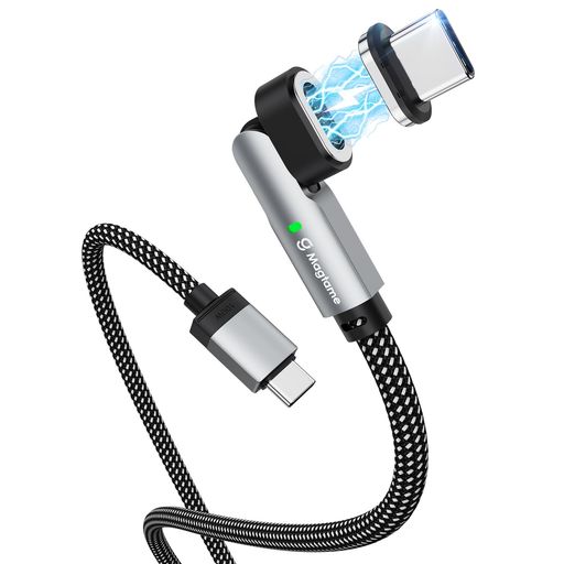 MAGTAME マグネット充電ケーブルTYPE-C 100W急速充電 LED指示灯付き マグネットケーブルタイプC 11PIN仕様180°回転 磁気着脱式 IPHONE15/MACBOOK PRO/AIR/IPAD/SAM_SUNG/XPERIA 
