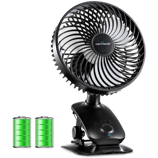 KEYNICE USB扇風機 自動首振り 卓上 小型 静音 クリップ リズム 充電式 節電 壁掛け USBファン 風量4段階調節 長時間連続使用 日本語取扱説明書付 KN-618 (ブラック)