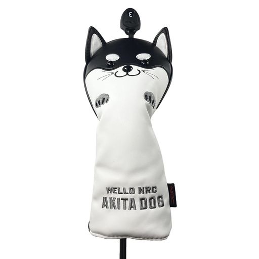 可愛いキャラクターフェアウエイウッド用ヘッドカバー2個セット (秋田犬ブラック)