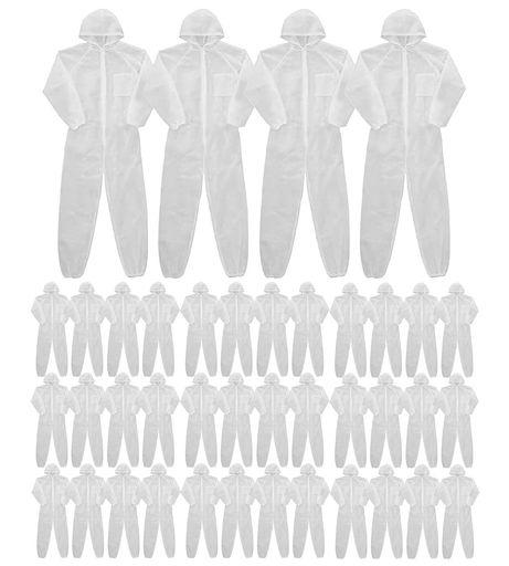 コーコス信岡] NF-451 撥水使い捨てツナギ 作業用 Mサイズ ホワイト40個