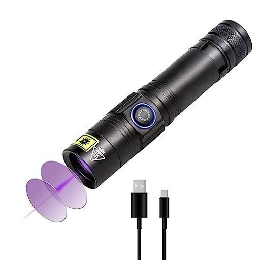ブラックライト 365NM波長 10W UVライト USB充電式 紫外線ライト