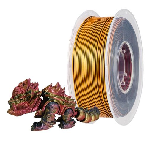 CC3D 3色 シルクPLA フィラメント ブラック/レッド/ゴールド 1.75MM 1KG 3D プリンター フィラメント 3色混合共押出PLA 1000G トリコロール トライ 色