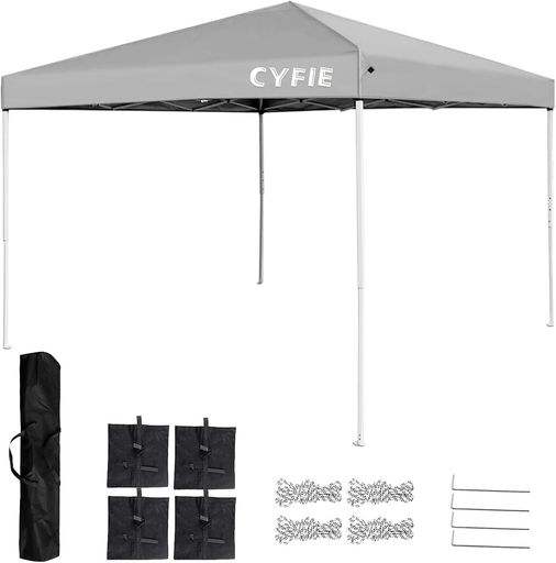 CYFIE タープテント 3M×3M ワンタッチタープテント高さ3段階調節 UV加工