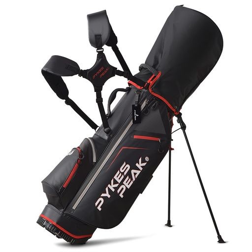【公式】 PYKES PEAK「パイクスピーク」キャディーバッグ スタンド【軽量 2.4KG/ 5分割口枠/ 9.0 型/ 47インチ対応】ゴルフバッグ メンズ レディース【COOL SERIES】CHARCOAL BLACKの通販は