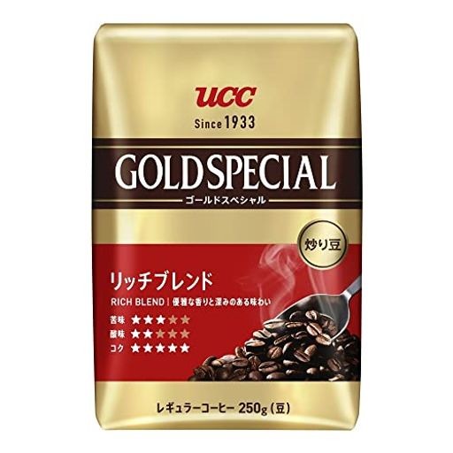 UCC ゴールドスペシャル 炒り豆 リッチブレンド 250G レギュラーコーヒー(豆)×3個