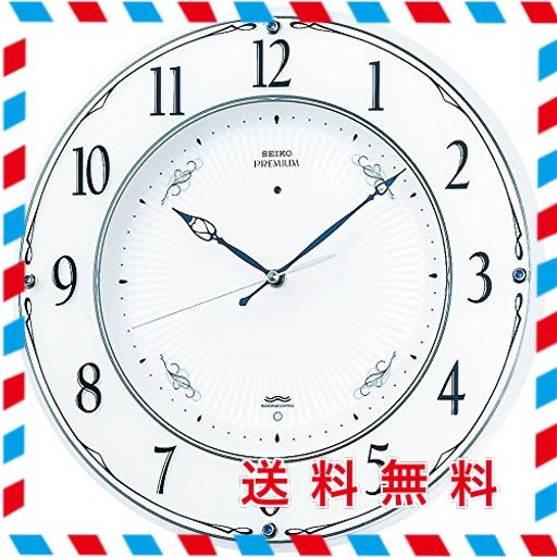 セイコークロック(SEIKO CLOCK) 掛け時計 電波 アナログ 木枠 白 パール LS230W