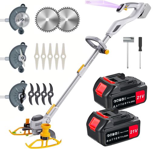 電動 草刈機 草刈り機 芝刈り機 4000mAh バッテリー2個 充電式