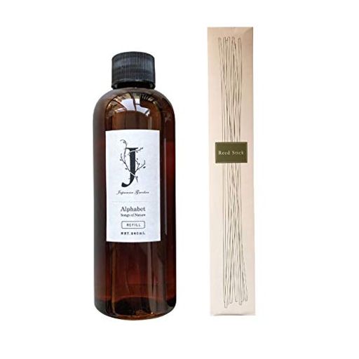 SONGS OF NATURE アルファベット リードディフューザー 【J】ジャパニーズガーデン (JAPANESE GARDEN) 240ML レフィル 詰替えセット