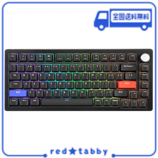 DRUNKDEER A75 ラピッドトリガー キーボード メカニカル TKL 磁気スイッチRGB 有線 USB コンパクトゲーミング用 82キー ノブ付き ゴース