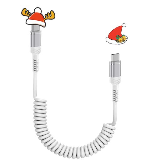 VIVIBER USB-C/TYPE-C TO USB-Cケーブル コイル型IPHONE16車用ケーブル 60W/PD対応 伸縮自由(0.3Mから1.2Mまで) タイプC IPHONE15充電コード TYPE-C ANDRIOD GALAXY 