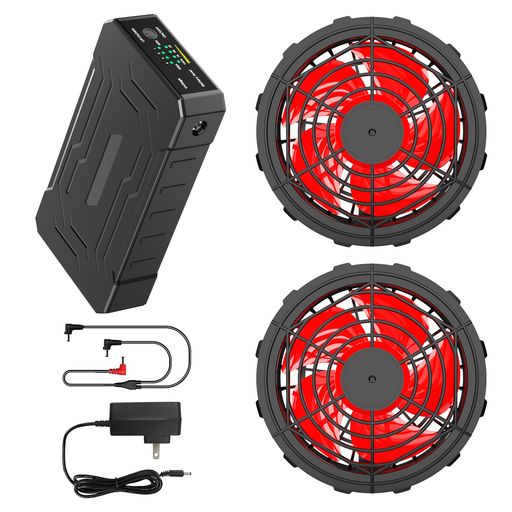 空調作業服用ファンバッテリーセット 【2025新登場&28V暴風& 30000MAH大容量バッテリー】 日本製ブラシレスモーター 4段階風力調節 超長時間稼働 PSE認証済み 冷却ファン 熱中症対策 屋外 猛…