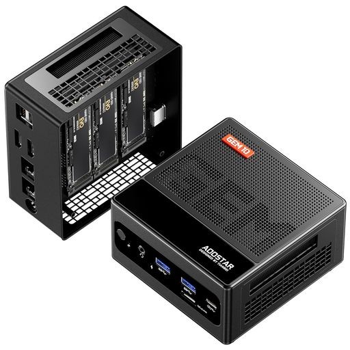 AOOSTAR ミニPC RYZEN 7 7735H (二つ2.5GLAN) OCULINK LPDDR5 16G 512G 3XPCIE4.0 SSD MINI PC 二つファン静音 WIN11 PRO 3画面 USB4.0