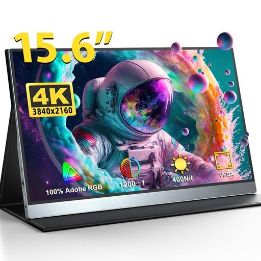 モバイルモニター EVICIV 15.6インチ 4Kモバイルディスプレイ ゲームモニター 3840X2160P ゲームモニター 100%ADOBERGB広色域 スイッチ用 ポータブルモニター 非光沢IPS液晶パネル 薄型 軽量 VESA対応