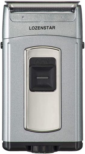 ロゼンスター 電気カミソリ 水洗いポケそり 2枚刃 メンズシェーバー 乾電池式 水洗い可能 WET剃り可能 ロック機能搭載 ポケットタイプ 超小型 AS17 メタリックグレー