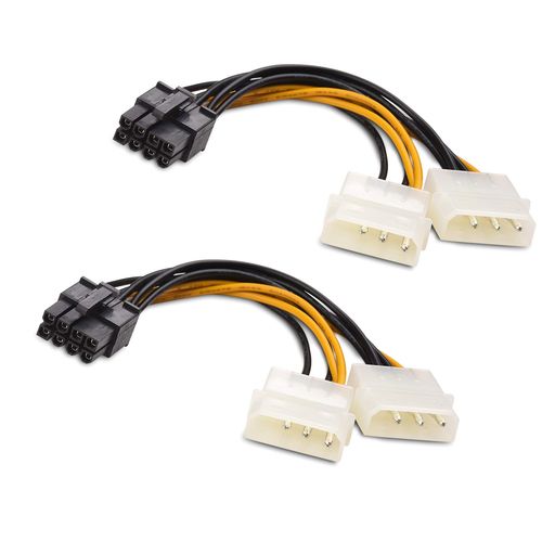 CABLE MATTERS 8ピン PCIE MOLEX電源ケーブル 2 MOLEX 8 PIN PCIE 2本セット 11CM PC用電源ケーブル