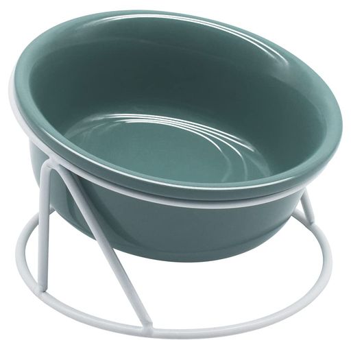 HEGEED 猫 食器 猫 皿 陶器製 300ML 15度の傾斜 ボウル 食べやすい 頸椎を保護する 犬 食器 餌入れ 水入れ ペット用品 犬 えさ皿 取り外し式 吐き戻し防止 洗いやすい 電子レンジ・食器 洗浄機 …