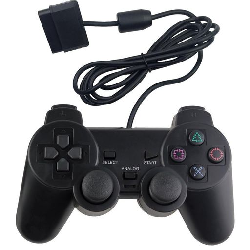 RGEEK PS2用 コントローラー PLAYSTATION2 用 有線コントロ ーラー 人体工学 二重振動