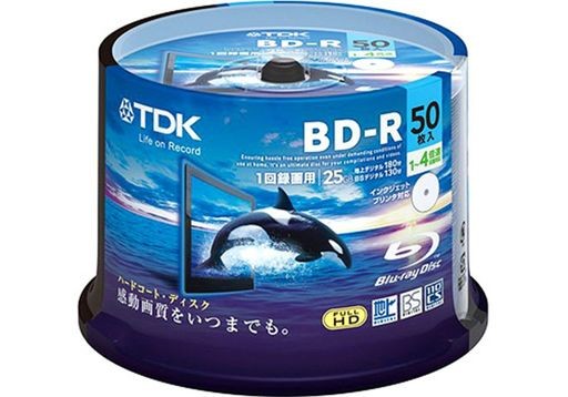 TDK 録画用ブルーレイディスク ハードコート仕様 BD-R 25GB 1-4倍速 ホワイトワイドプリンタブル 50枚スピンドル BRV25PWB50PA