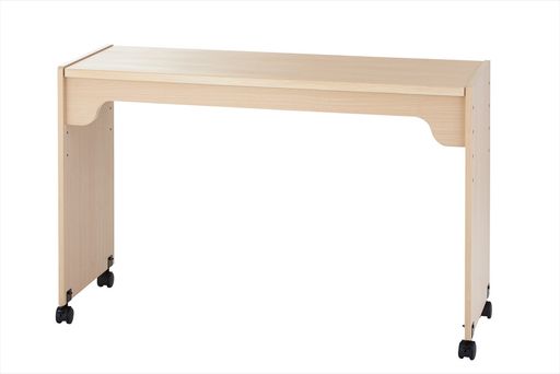 高梨産業 サイドテーブル ナチュラル 幅125CM 奥行45X高さ83CM 木製 天板高4段調整 キャスター RB-T1520の通販は