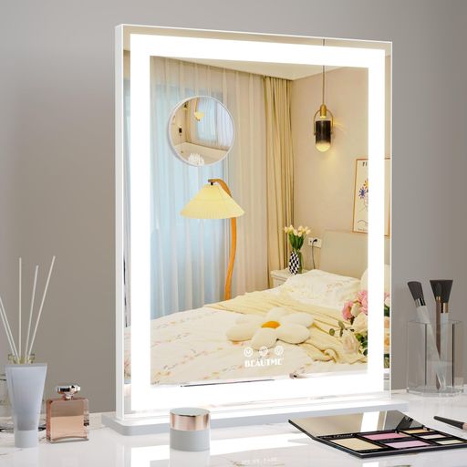 4in1多機能 充電式カイロ LED付き化粧鏡 3倍拡大鏡 大容量4000mAh 拡大鏡（ルーペ・LEDライト付・拡大率5倍・電池不要・USB充電） EZ4