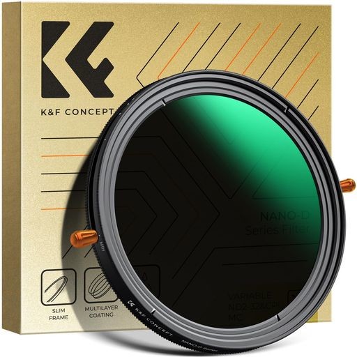 K&F CONCEPT 52MM ND2-32&CPLフィルター 多機能フィルター 2IN1 一枚二役 減光+偏光効果 両面24層ナノコーティング 防水撥油キズ防止 可