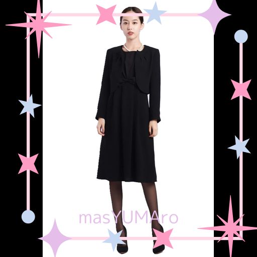 [SYOKYO] レディース ブラックフォーマル 喪服 アンサンブルワンピース 礼服 オールシーズン (7号) SYOKYO] レディース ブラックフォーマル 喪服 アンサンブルワンピース