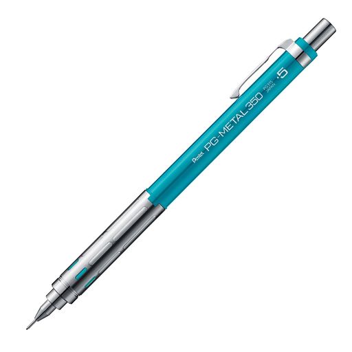 ぺんてる シャーペン PG-METAL350 ピージーメタル 0.5MM ブライトブルー 5本 XPG315-S