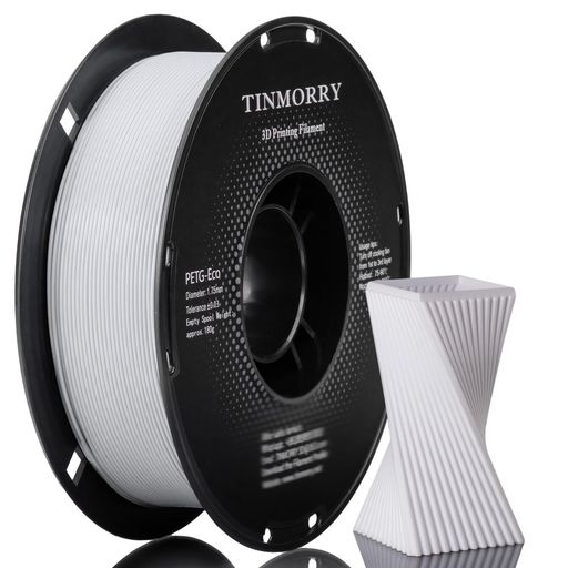 フィラメント PETG 1.75MM,【TINMORRY】300MM/S 高速 PETG 3Dプリンター用フィラメント 1.75MM 1KG クールホワイト, BAMBU LAB FDM 3DプリンターおよびAMSと100%互換性があります (3D 