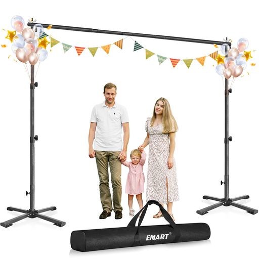 EMART 背景スタンド 260CMX300CM 高さ、幅調節可能 撮影スタンド 折りたたみ式四脚 撮影用 背景スタンドセット グリーンバックスタンド