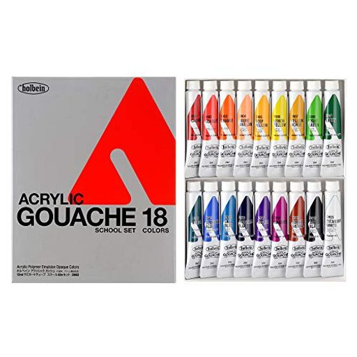 ホルベイン アクリリックガッシュ D982 12ML スクール18色セット (紙箱) 07982