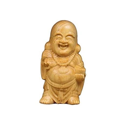 布袋様 置物 木彫り 仏像 七福神 布袋さん 置き物 木製 ミニ 弥勒菩薩