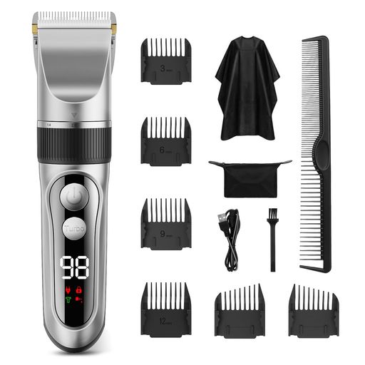 YAYUEE バリカン ヘアカッター バリカン メンズ 防水 充電式 大容量充電池内臓 電動バリカン コードレス 2つのモード 5段階刈り高さ調節 6種類ガイドコーム 超低騒音 散髪用