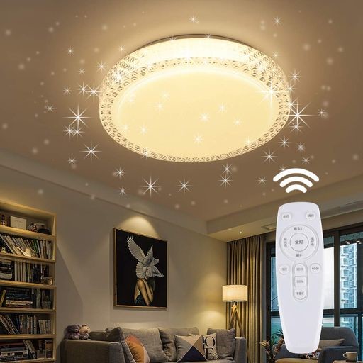 LED シーリングライト 星空効果 30W 無段階調光調色タイプ 4~6畳 常夜灯 モード メモリ機能 照明器具 電球色 昼光色 3000K-6000K 天井 和風 玄関 門灯 廊下 和室 照明 おしゃれ 台所 洗面所 トイレ 引掛式 天井照明 簡単取付 の通販は