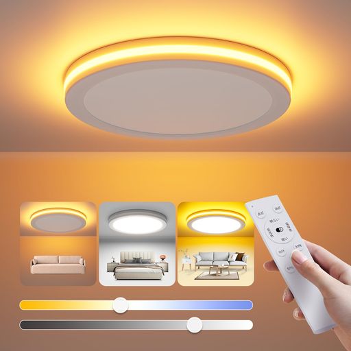 COIZABERA LEDシーリングライト 6畳 26W 照明 天井 間接光常夜灯 3200LM 調光調色 極薄型 照明器具 電気 蛍光灯 CEILING LIGHT 和室/寝室/書斎/リビング/玄関/台所/廊下適用
