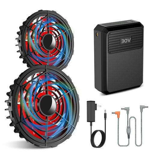 KLIFE ファンバッテリーセット 空調作業服用【30V超高輸出&40000MAH大容量&2025最新】扇風機付きベスト ファン バッテリー セット 日本製ブラシレスモーター 4段階風力調節 長時間連続稼働 PSE…