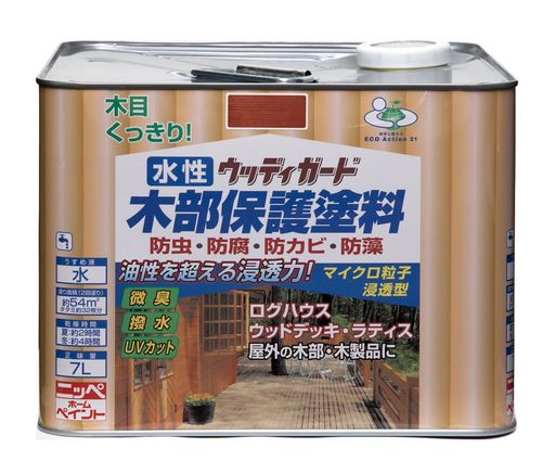 ニッペ(NIPPE) 水性ウッディガード 7L チーク 水性 屋外 ステイン 日本製 4976124532870