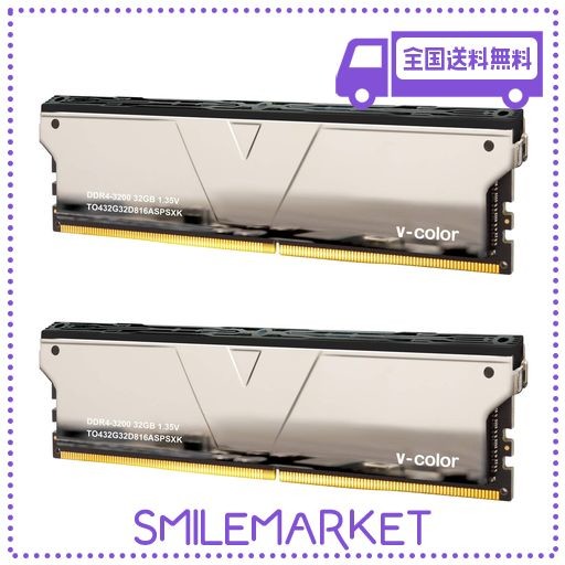 V-COLOR HYNIX IC デスクトップPC用 ゲーミングメモリ SKYWALKER PLUS DDR4 3200MHZ PC4-25600 64GB(32GBX2枚) U-DIMM 2GX8 1.35V CL16