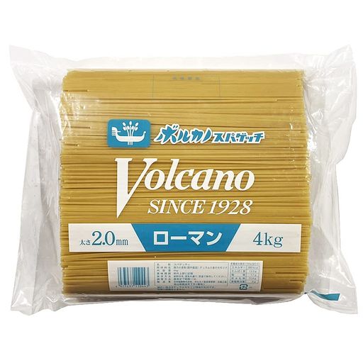 ボルカノ 業務用 パスタ ローマン スパゲッチ 2.0MM 4KG スパゲッティ もちもち 太麺 ナポリタン あんかけスパ