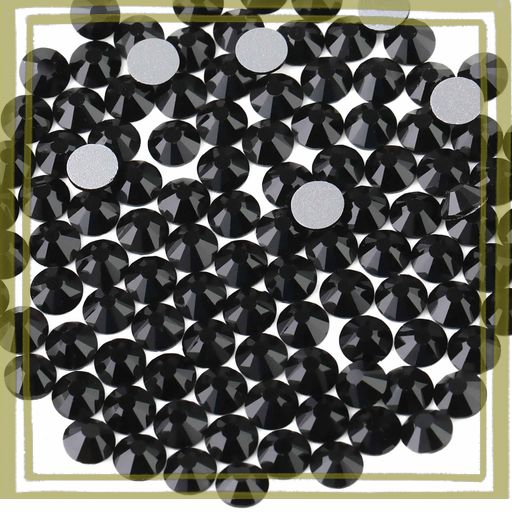 BEADSLAND(ビーズランド)1440ピースフラットバック ラインストーンネイルアート クラフト用 ノン・ホットフィックス,ブラック,SS12,3.0-3.2MM