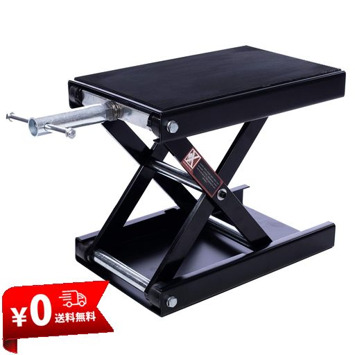 APEXTREME ジャッキ バイクジャッキ モーターサイクルジャッキ バイクスタンド リフトジャッキ 耐荷重500KG ゴムマット付き ハンドル付き ブラック