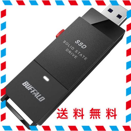 SSD-PUT1.0U3BC/D 外付けSSD ポータブル USB3.2 Gen1 スティック型 TV録画対応 1.0TB ブラック バッファロー外付けSSD 1TB SSD-PUT1.0U3-B⁄N 2個 SSD-PUT1.0U3BC⁄D