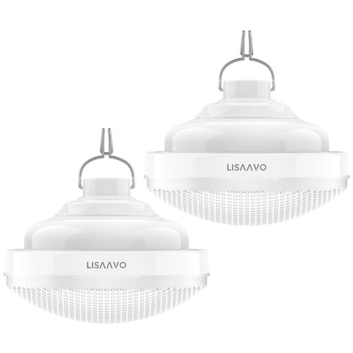 ？LISAAVO 防水2個セット LEDランタン ト充電式2400MAH大容量 USB充電式 小型軽量 3段階調光 テント/防災/キャンプ/釣り/作業用 吊り下げ&マグネット対応 非常用ライト (ホワイト)