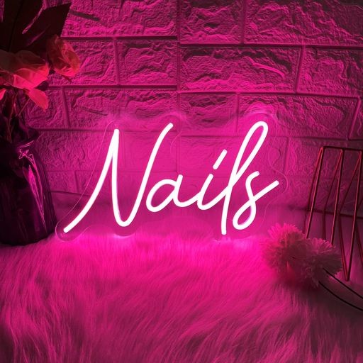NAILS ネイルネオンサイン ネオンライトアップサイン LED ピンクネイルサイン ネイルサロン 美容室 壁装飾 USB ネオンライト 部屋装飾 美的店舗装飾の通販は 5,114円