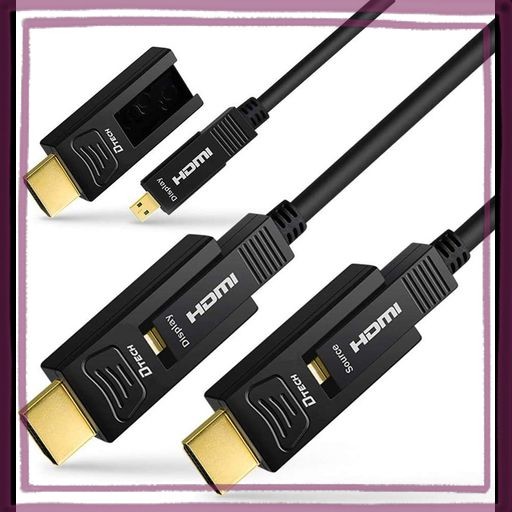 DTECH 配管用 着脱式 HDMI光伝送ケーブル 30M HDMI タイプA +HDMI タイプD 4K 60HZ ハイスピード 18GBPS HDCP2.2 HDR ARC 3D CEC EDID対